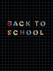 Back to School Typography on Black Grid