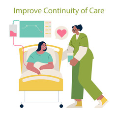 Healthcare Professional Caring for Patient Vector Illustration