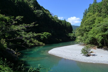 清流汗見川　夏の川　（高知県　本山町）