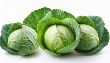 Fototapeta premium fresh green cabbage isolated on transparent background