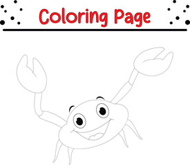 Cute crab sea animal coloring page