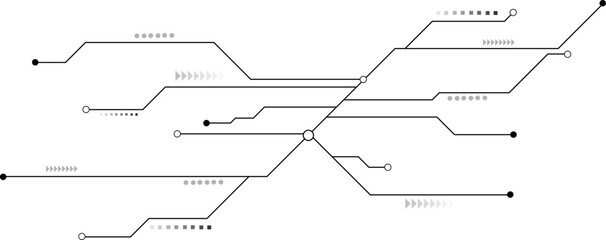 Abstract digital technology futuristic internet network speed connection background. Technology background with crossed lines and dots.