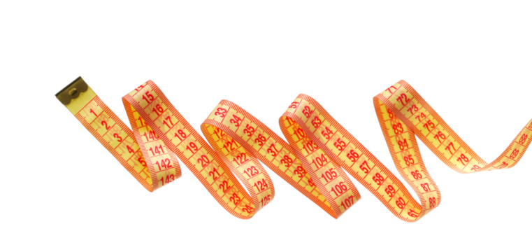 Metric measuring tape isolated on white background, clipping path	