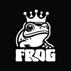 vector logo of a frog wearing a crown
