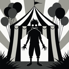 Creepy Clown Silhouette