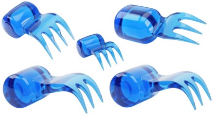 Blue massage tools displayed on a white backdrop showcasing design and intended use for relaxation and wellness