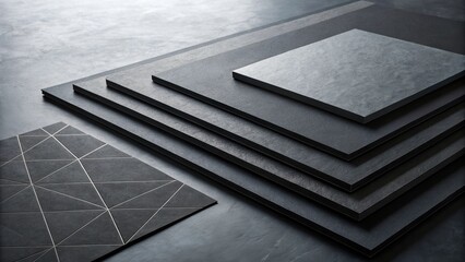 Obraz premium Elegant modern dark gray tile samples for interior design inspiration and home renovation projects