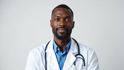 Confident Black Male Doctor Portrait: Healthcare, Medical Website, Diversity Stock Photo