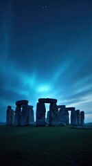 Enigmatic Stonehenge at Twilight: Mystical Wallpaper, Website Background, Travel Brochure Design