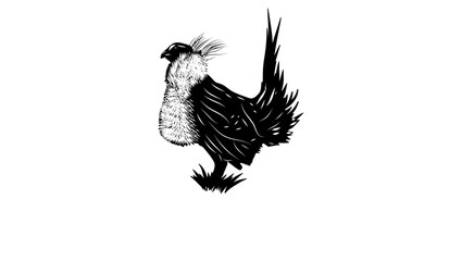 Greater sage-grouse, black isolated silhouette