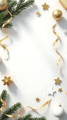 White and Gold Minimalist Holiday Flatlay