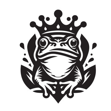 vector logo of a frog wearing a crown