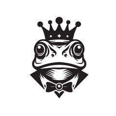 vector logo of a frog wearing a crown