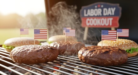 Barbecue Grill with Meat – Labor Day Cookout Celebration