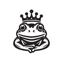 vector logo of a frog wearing a crown