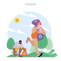 Naklejka premium World Running Day. Flat Vector Illustration