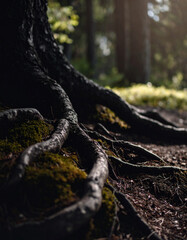 Fototapeta premium Chiaroscuro Forest Roots