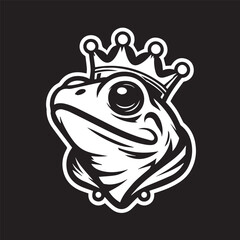 vector logo of a frog wearing a crown