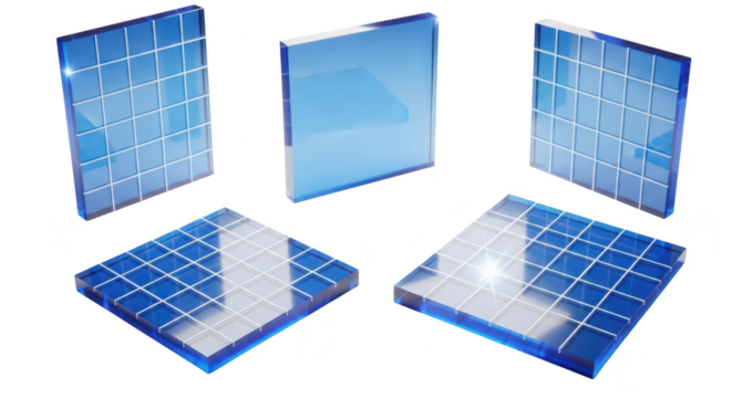 3D rendered solar panels displaying multiple angled views Sunlight reflects against a white neutral background implying renewable energy solutions - Powered by Adobe