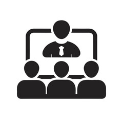 Online Classroom Icon: Training, Education, E-Learnin, Presentation , Virtual Class