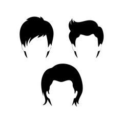 Men hair silhouette vector design Vector isolated hairstyles set.