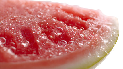 Watermelon Slice with Water Droplets, isolated on transparent background
