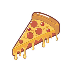Deliciously Gooey Pepperoni Pizza Slice with Melting Cheese and Crispy Crust