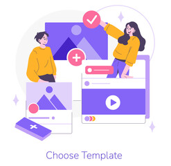 Creative Template Selection Vector Illustration