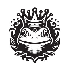 vector logo of a frog wearing a crown