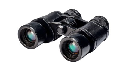 Vintage Binoculars, isolated on transparent background