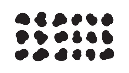 Abstract blob shapes collection isolated on white background