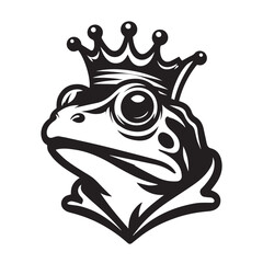 vector logo of a frog wearing a crown