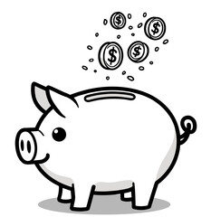 Piggy Bank with Flying Coins