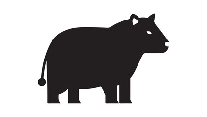 Black cow silhouette side view farm animal livestock