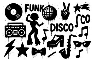 Retro Disco And Funk Icons
