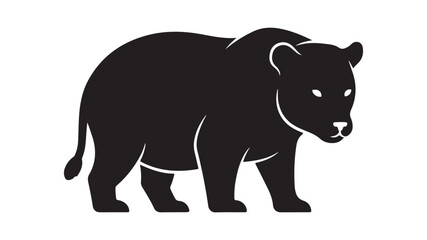 Black panther silhouette animal mascot logo design