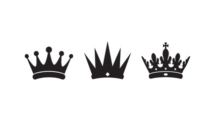 Crown icons set, regal symbols, royalty, monarch, regal