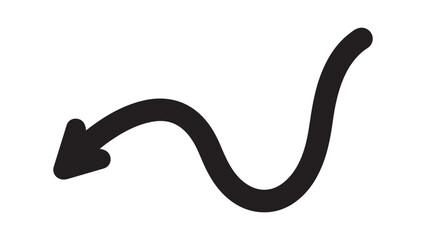 Curved arrow pointing left, simple line element
