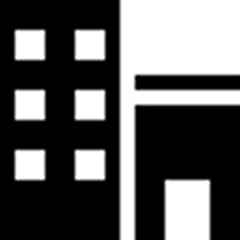 Black and White Buildings Icon