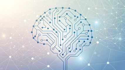 Brain artificial intelligence technology circuit board network background new, latest, web, ai background, futuristic hud, cybersecurity background, digital data, 2025, 2026,