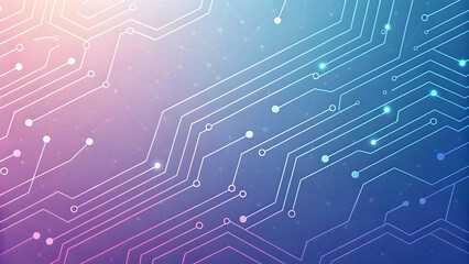 Electronic Circuit Board Pattern with Pink and Blue Gradient Background technology new latest web ai background futuristic hud cyber security neural network data tech download ai background