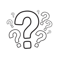 Question marks isolated on white background