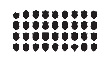 Shield shapes collection isolated on white background