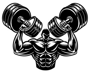 Lifting Dumbbell Silhouette: Strength Training & Fitness