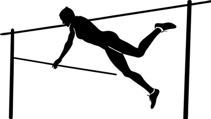High Jumper Silhouette: Clearing the Bar in Track and Field