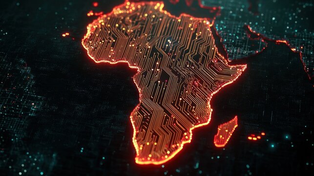 Africa circuit board map