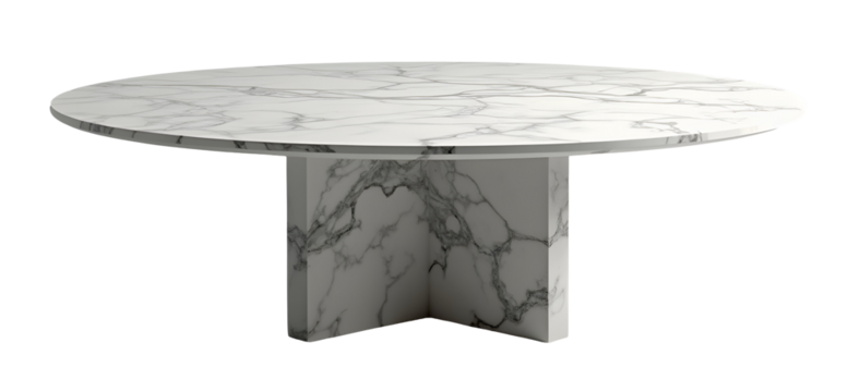 Marble table feels elegant, modern and luxurious in bright interior design