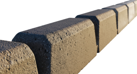 Concrete Blocks Row of Stone Units Grey Texture Construction Material Architectural Element