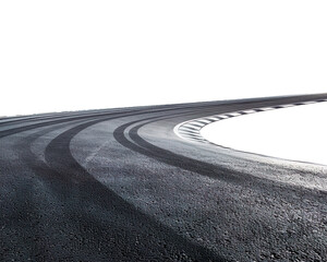 Race track with sharp curves, cut out