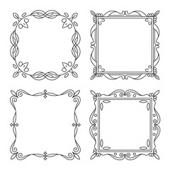 Elegant Decorative Frame Collection Black and White Vintage Design Set Ornate Borders for Invitations and Graphics